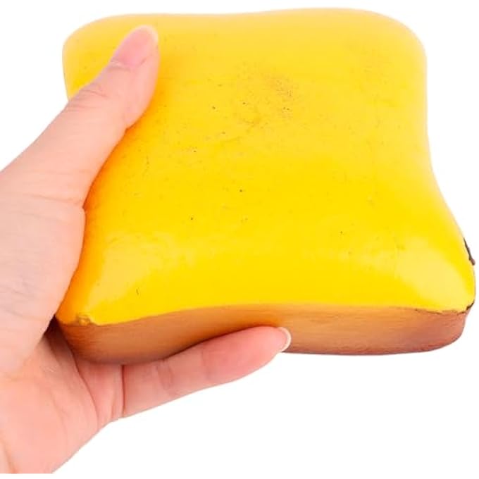 Sinbana Squeeze Bread Toy, 4.53x4.33in/11.5x11cm PU Memory Foam Slow-Rebounded Butter Bread Pinch Toy for Office School Lessening Restlessness and Calming Down - Image 1