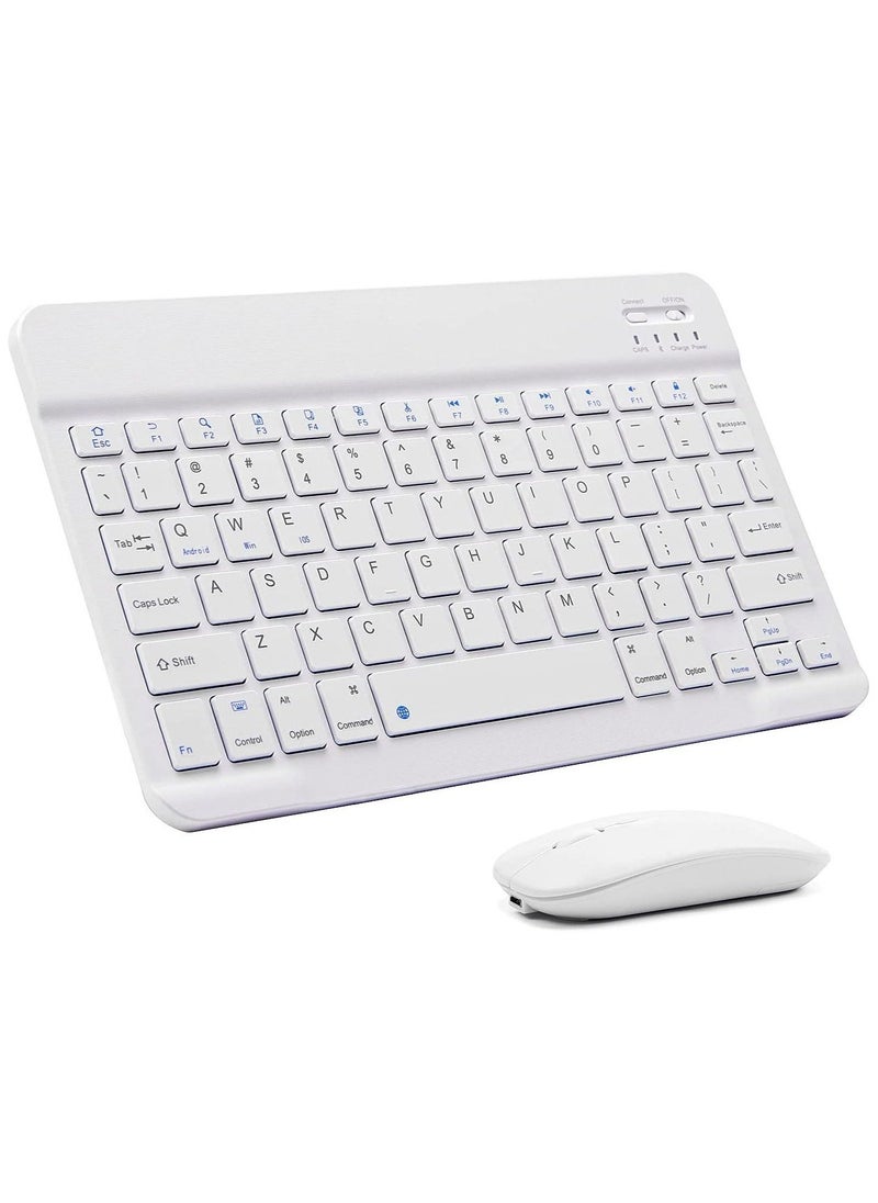 Ultra-Slim Bluetooth Keyboard and Mouse Combo Rechargeable Portable Wireless Keyboard Mouse Set for Apple iPad iPhone iOS 13 and Above Samsung Tablet - Image 1
