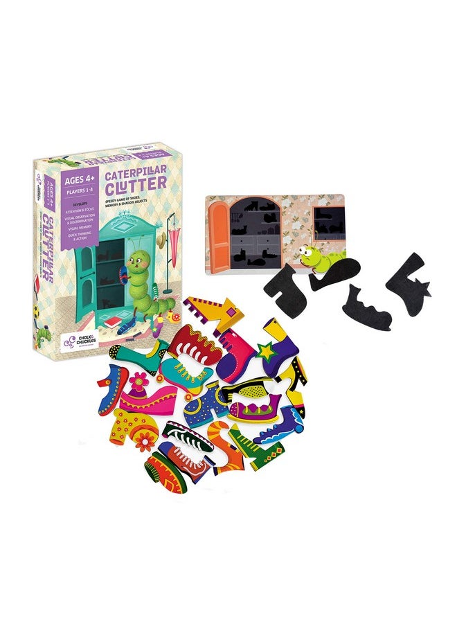 CHALK AND CHUCKLES - Chalk and Chuckles Caterpillar Clutter, Memory Matching Card Game, Age 3-6 Years Old Boys and Girls, Educational Gifts for Kids - Image 1