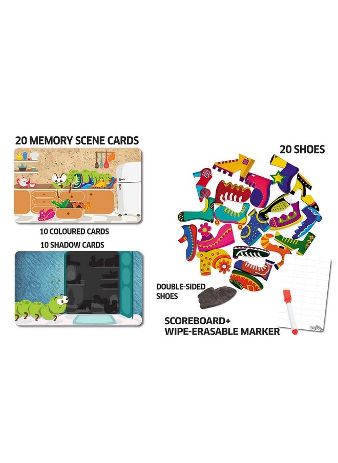 CHALK AND CHUCKLES - Chalk and Chuckles Caterpillar Clutter, Memory Matching Card Game, Age 3-6 Years Old Boys and Girls, Educational Gifts for Kids - Image 1