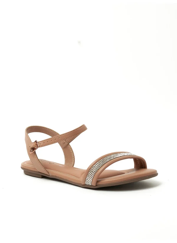 بيرا ريو Beira Rio Ladies Sandals With Back Strap Nude | Made In Brazil