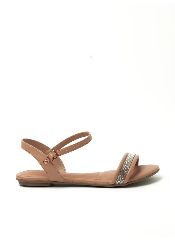 بيرا ريو Beira Rio Ladies Sandals With Back Strap Nude | Made In Brazil