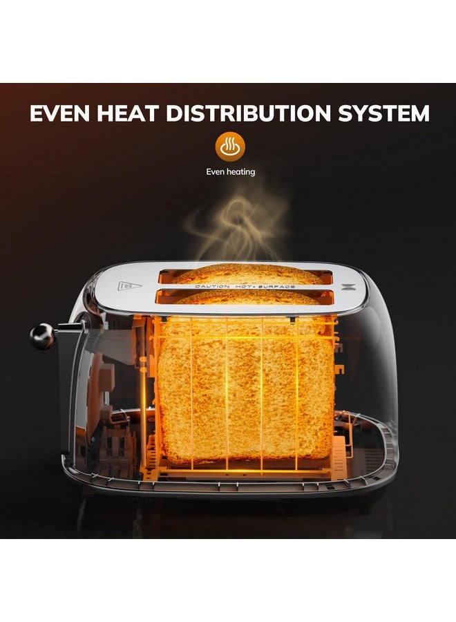 keenstone Keenstone Smart Touch Screen Toaster 2 Slice, Retro Wide Slot Stainless Steel Toaster with 6 Browning Levels, Reheat & Defrost, for Bagel, Toast, Bread, Removable Crumb Tray, Pink  - Image 3