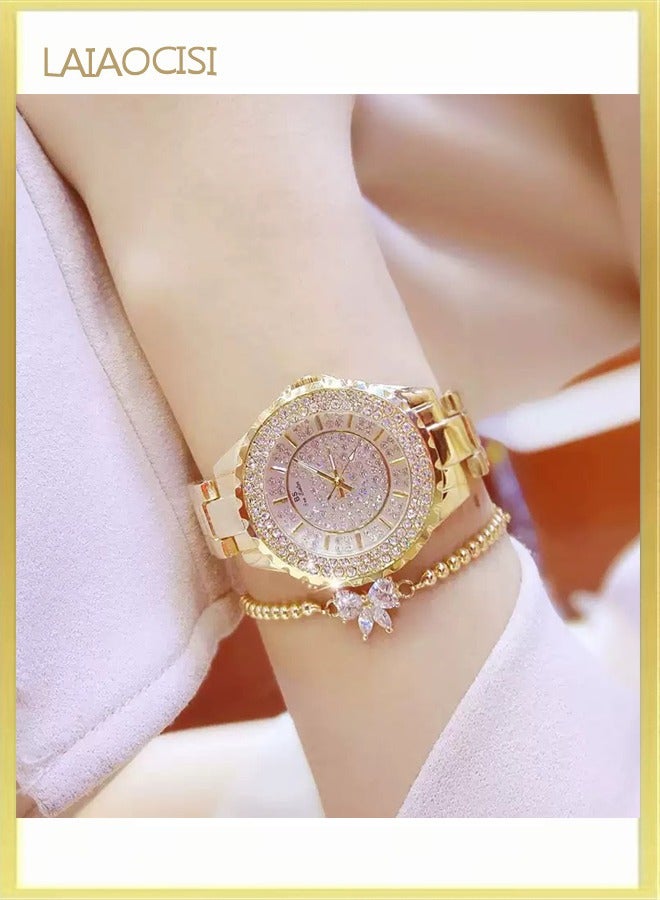 لياوسيسي ساعة يد نسائية من الفولاذ المقاوم للصدأ مع سوار - Image 1