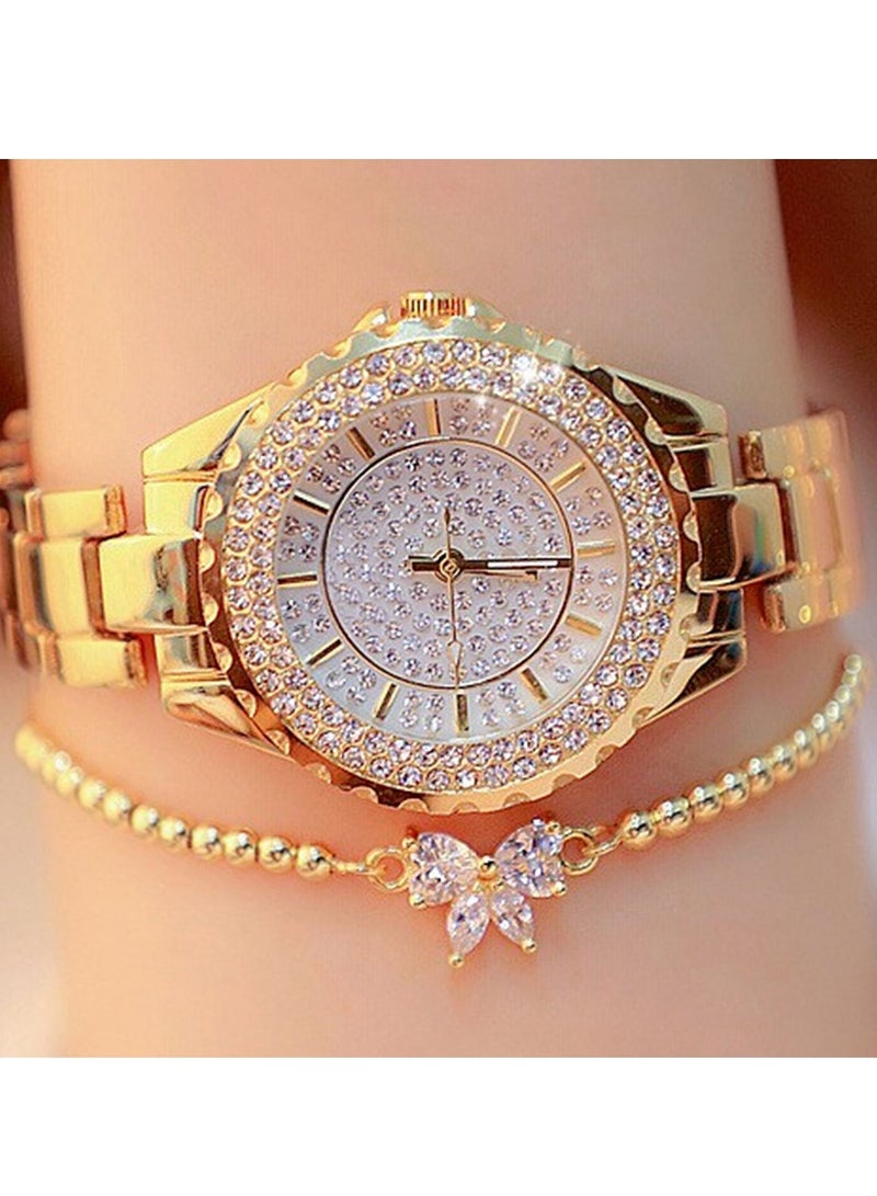 لياوسيسي ساعة يد نسائية من الفولاذ المقاوم للصدأ مع سوار - Image 2