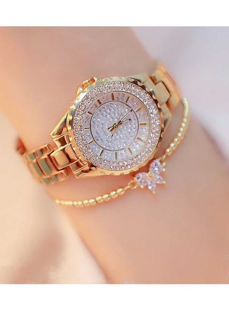 لياوسيسي ساعة يد نسائية من الفولاذ المقاوم للصدأ مع سوار - Image 3