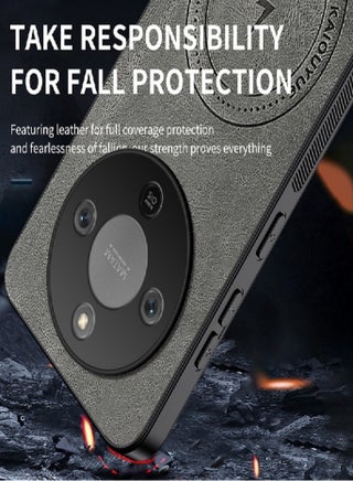حزمة حماية 2 في 1 لهاتف Honor X9d 5G - غلاف هاتف من جلد PU مغناطيسي & 1 واقي شاشة زجاجي مقسى، حماية كاملة 360 درجة لجهاز Honor X9d 5G باللون الأسود - view 5