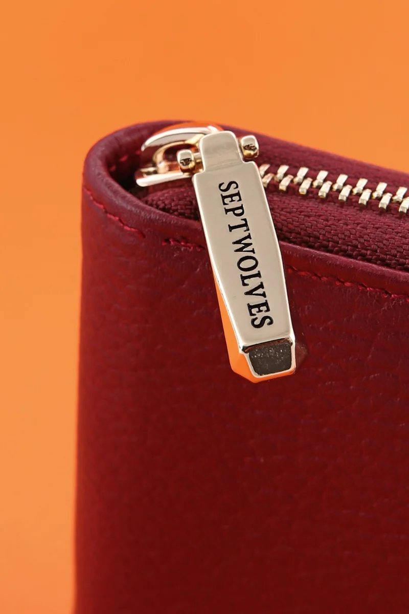 سيبتولفز Victoria Italian Made Genuine Leather Gold Premium Hand Made Zippered Women's Wallet - Women's Card Holder