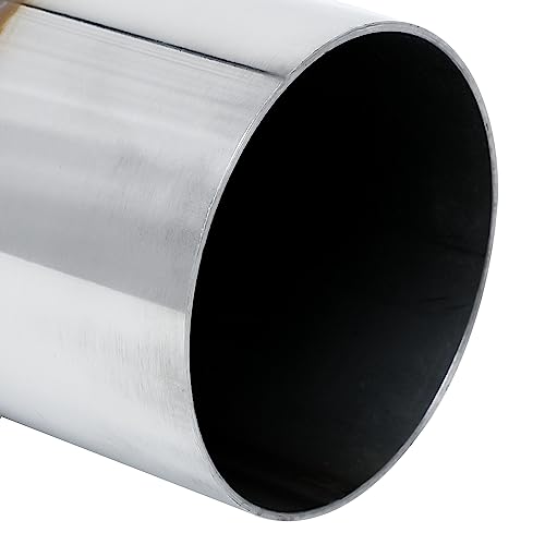 M-AUTO Single Chamber Muffler, 2.5" Inside Inlet and Outlet Universal Stainless Steel Exhaust Muffler Assembly, 16" Overall Length, Black - Image 4