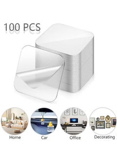 Generic 100PCS 6cm*6cm Square Nano Double-Sided Transparent Tape Sticker, Removable Heavy Duty Clear Mounting Tape for Wall Hanging, Carpet, Photo Frame, DIY, Home, Office Supplies  - Image 1