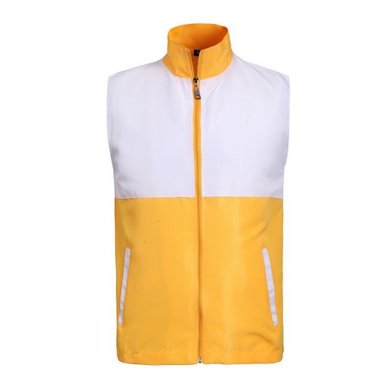 Spring and Summer Zipper Volunteer Vest Loose Elegant Commuting Comfortable Solid Color Cardigan Non-Hooded Advertising Vest Printing fluorescent green  - Image 5