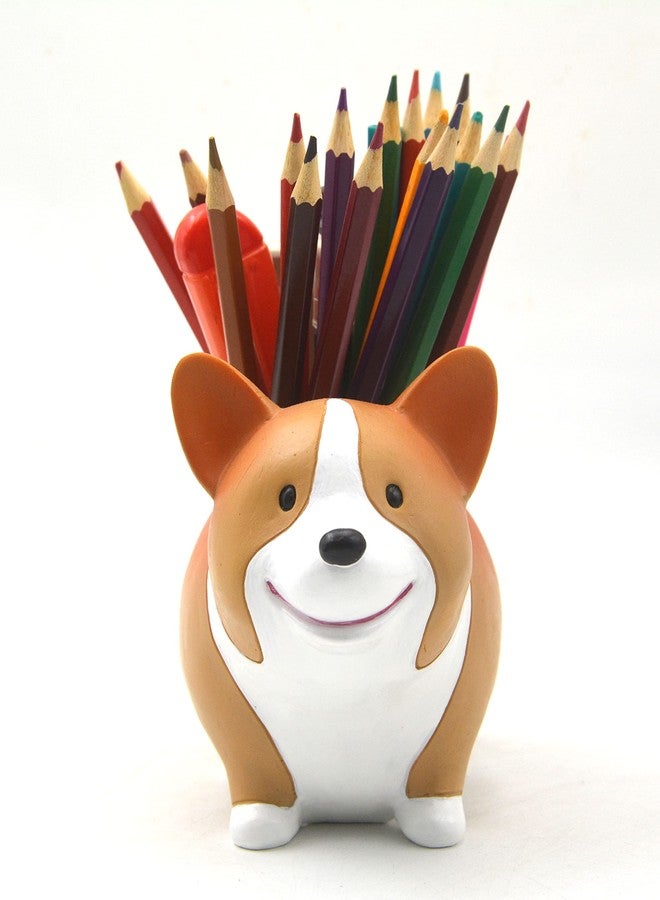 MONMOB Cute Desk Accessories Corgi Pen Pencil Holder with Phone Stand Home Office School Desk Decor Corgi Gift Art Figurines Home Living Room Aesthetic Floating Shelf Coffee Table Bathroom Counter Decor - Image 3