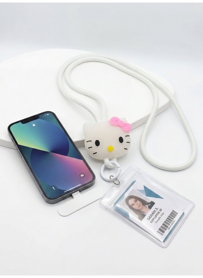 KeyAmor Hello Kitty Phone Strap Lanyard with Card Holder - Cute Neck Strap Phone Charm for Girls and Teens - Badge Holder and Phone Accessories - Image 5