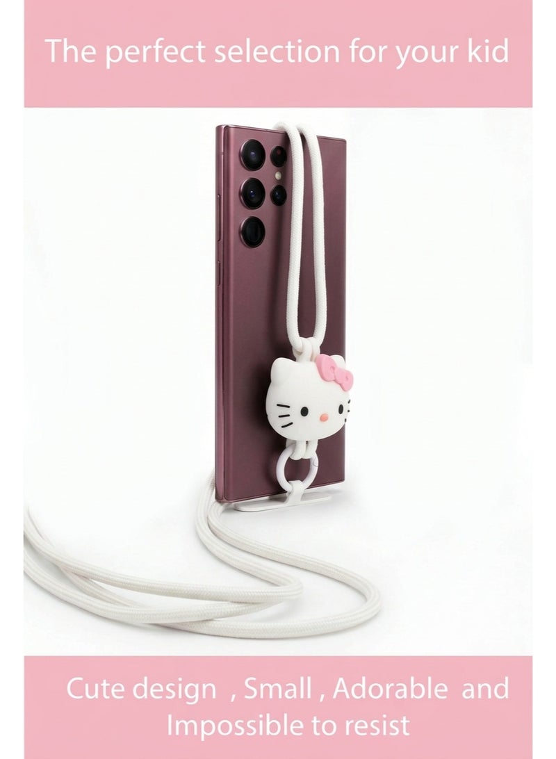 KeyAmor Hello Kitty Phone Strap Lanyard with Card Holder - Cute Neck Strap Phone Charm for Girls and Teens - Badge Holder and Phone Accessories - Image 2