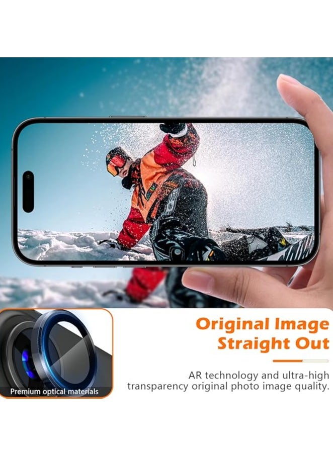 Generic Compatible for iPhone 16/iPhone 16 Plus Camera Lens Protector, One-Step Installation Tray Individual Metal Ring Tempered Glass Cover CD Pattern Case Friendly - Black  - Image 5