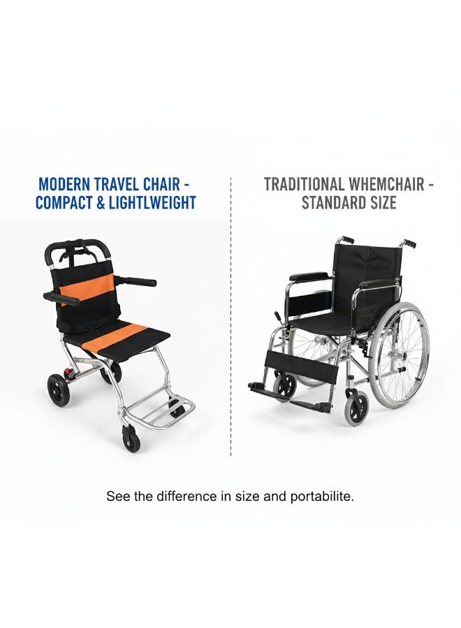 HT Lightweight aluminum folding ambulance chair – a practical solution for transporting patients and the elderly easily and safely, ideal for use in hospitals, ambulances, and airports. - Image 3