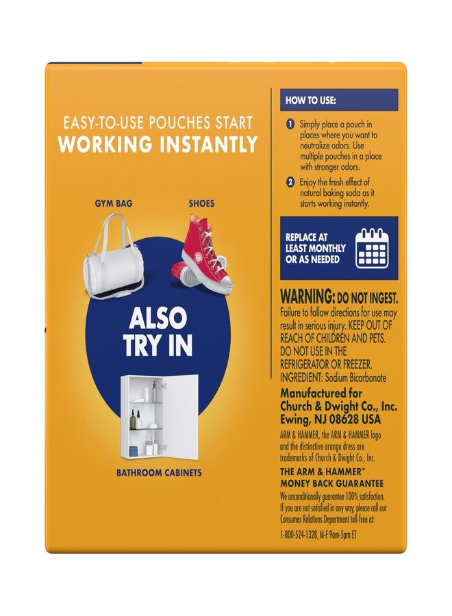 Arm & Hammer Fresh Effects Odor Neutralizing Baking Soda Pouches, Unscented Deodorizer for Long Lasting Freshness in Shoes, Gym Bags, & Small Spaces, 5 count - Image 5