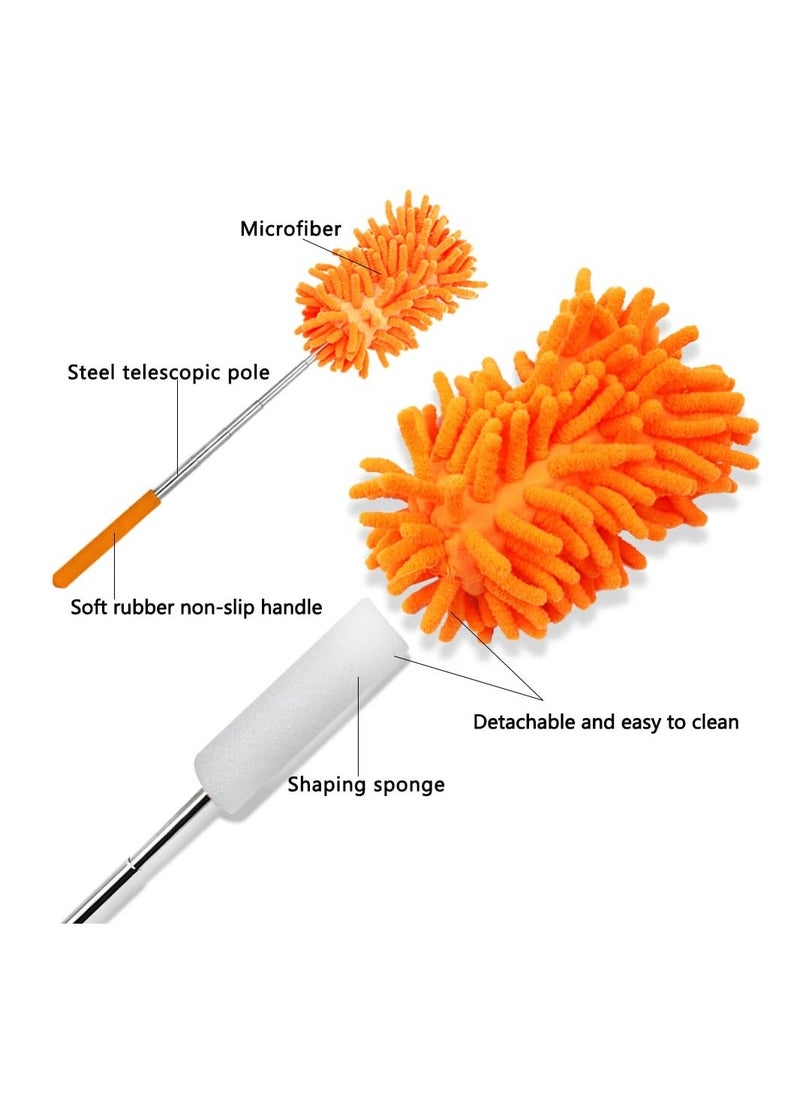 NIBEMINENT 5PCS Microfiber Extendable Duster, Hand-held Washable Duster Removable Cleaning for Offices, Furniture, Cars, Air Conditioners and Ceiling Fans  - Image 4