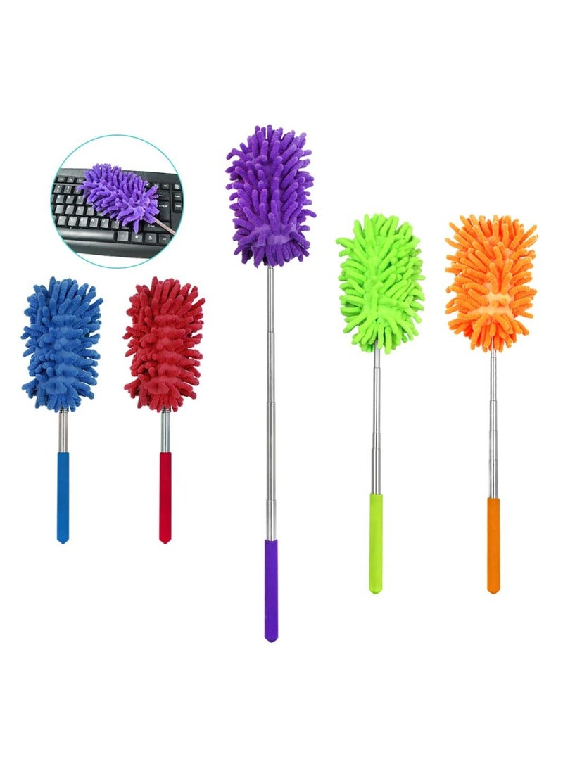 NIBEMINENT 5PCS Microfiber Extendable Duster, Hand-held Washable Duster Removable Cleaning for Offices, Furniture, Cars, Air Conditioners and Ceiling Fans  - Image 2