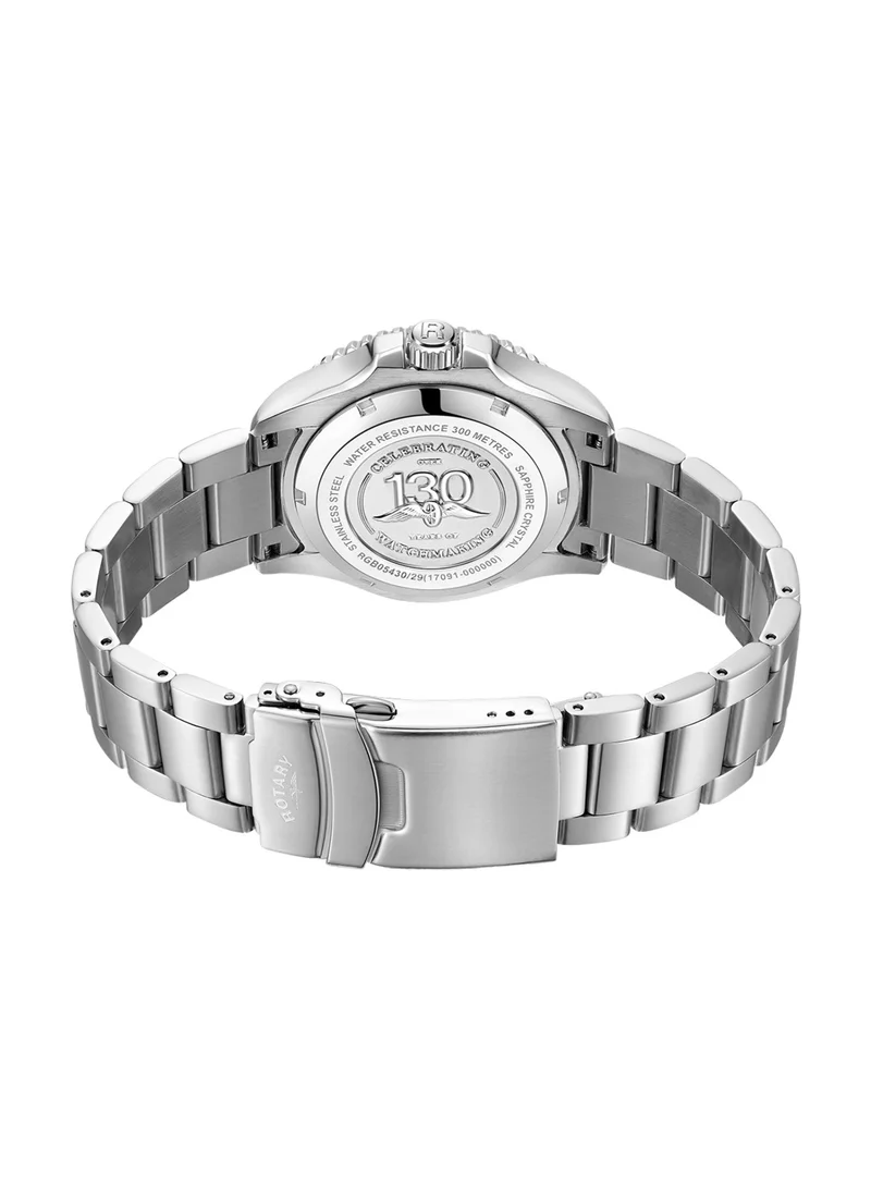 Rotary  Men's Seamatic 300 Automatic Watch, 42 mm, White Dial, Stainless Steel Bracelet for Men | Best Price UAE