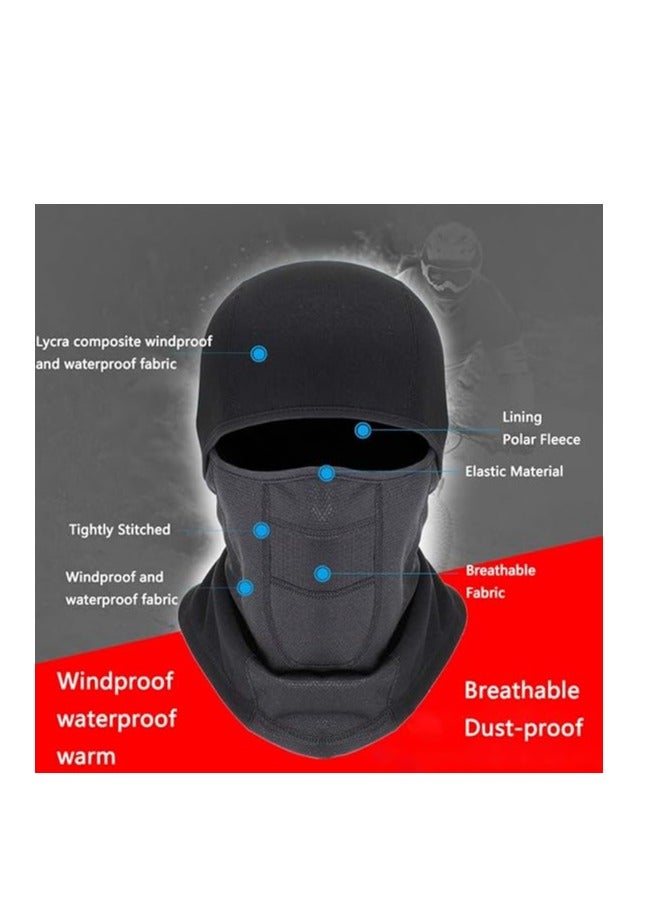 Excefore Balaclava Ski Mask - Winter Face Mask for Men & Women - Cold Weather Gear for Skiing, Snowboarding & Motorcycle Riding, Windproof Fleece Thermal Full Face Mask Cold Weather Gear(Black) - Image 2