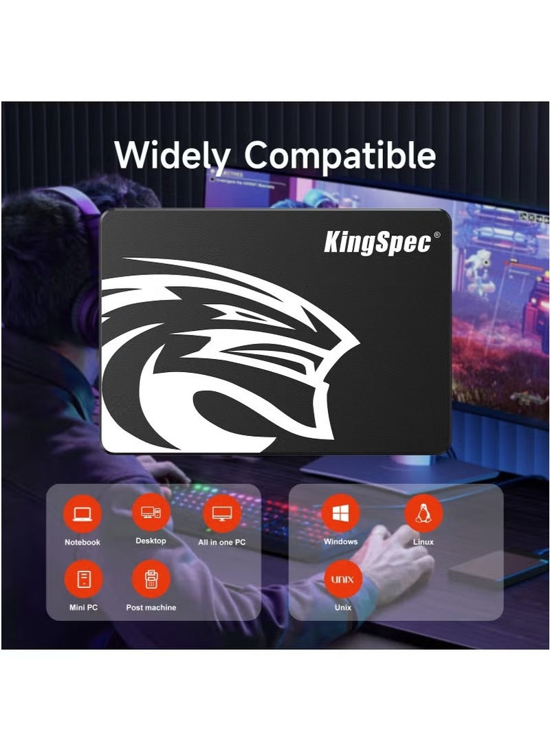 كينجس بيك KingSpec 2TB SATA III SSD 6Gb/s، 2.5 بوصة SATA SSD مع فلاش NAND ثلاثي الأبعاد، محركات أقراص صلبة داخلية ذات حالة صلبة، لأجهزة الكمبيوتر المحمولة وأجهزة الكمبيوتر المكتبية - Image 4