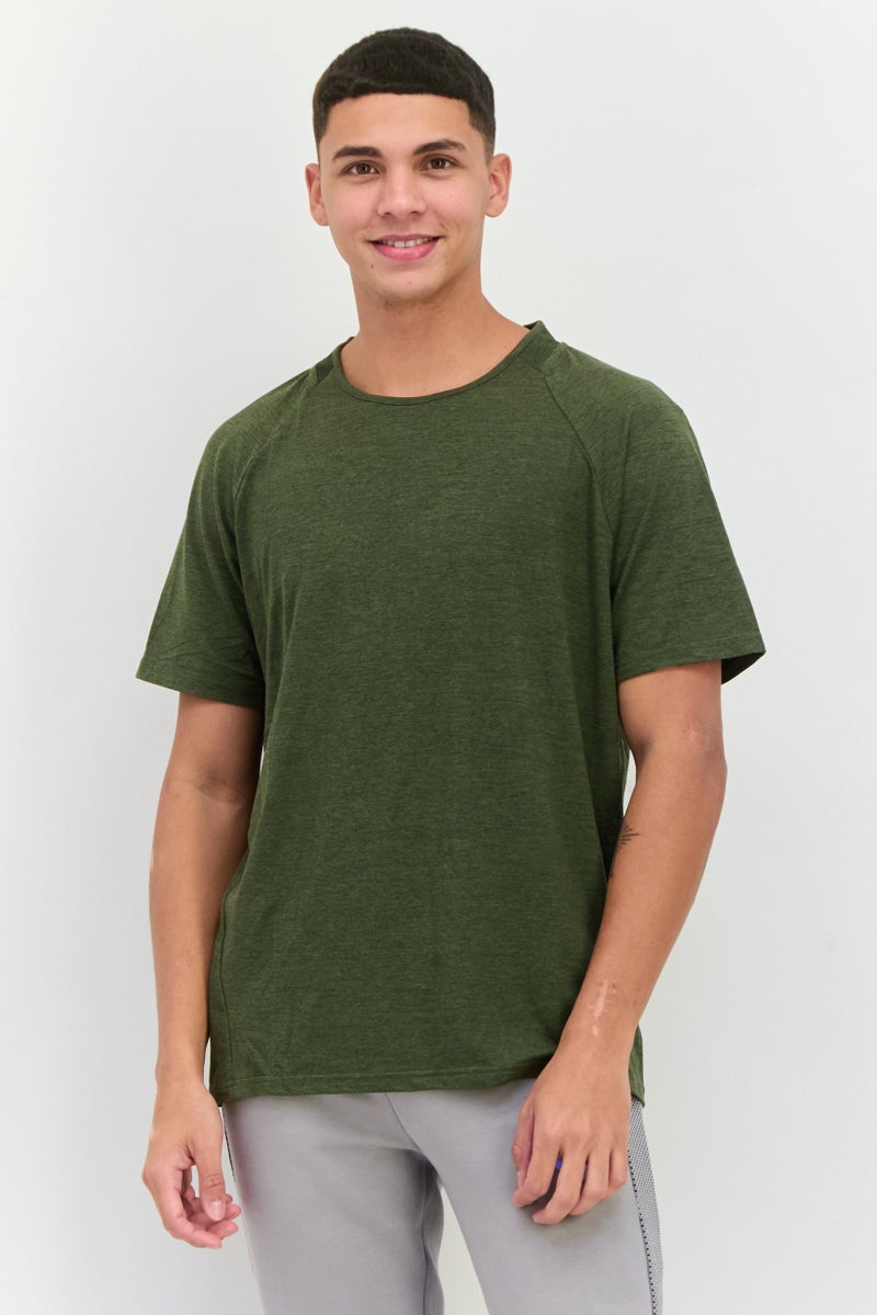 MOTION Men Sportswear Fit Short Sleeve Training T-Shirt, Olive - Image 1