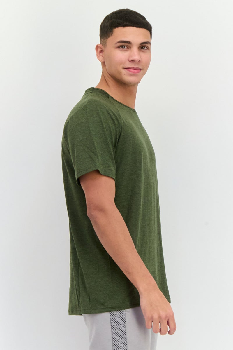 MOTION Men Sportswear Fit Short Sleeve Training T-Shirt, Olive - Image 4