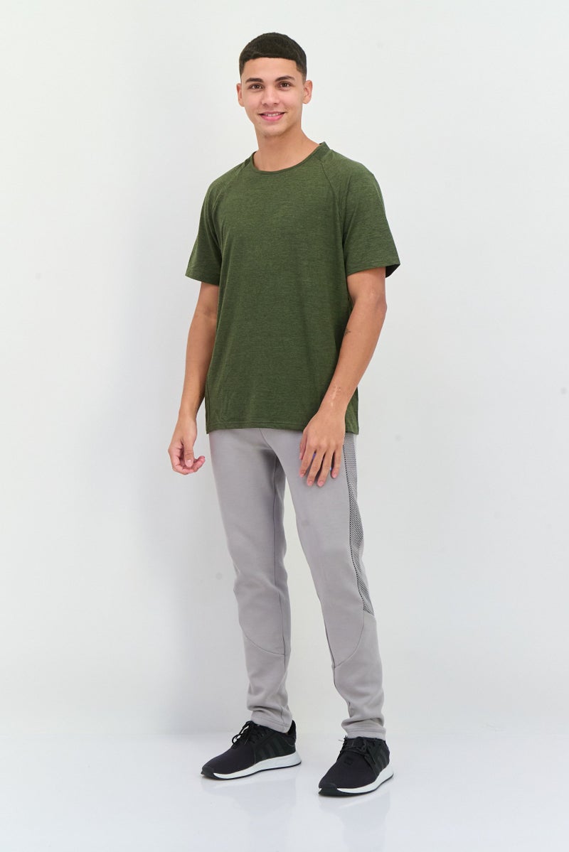 MOTION Men Sportswear Fit Short Sleeve Training T-Shirt, Olive - Image 2