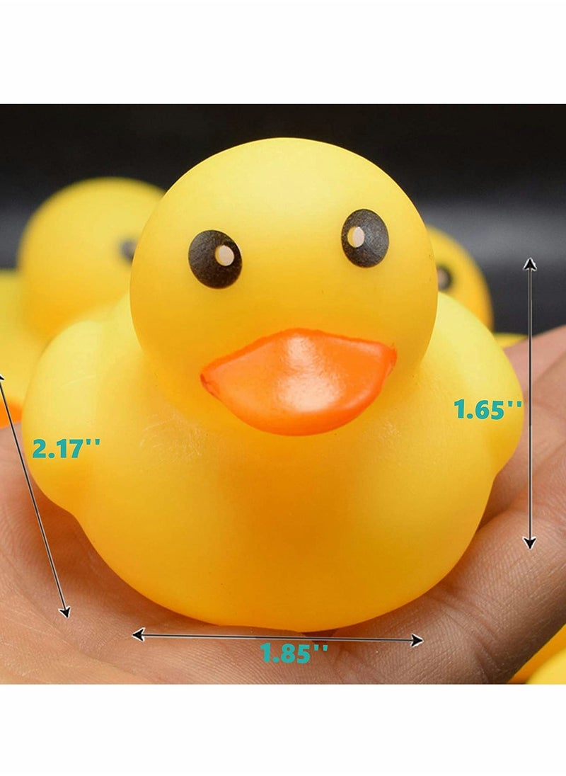 KASTWAVE - Bath Duck Toys, 9 Pcs Mini Bath Duck Toys, Yellow Rubber Ducks Float Ducks Baby Shower Toy for Toddlers Boys Girls Over 3 Months (2.17 Inches) - Image 1