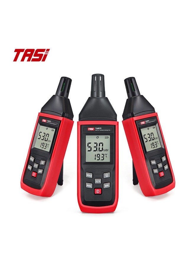 TASI TA8171 Handheld Temperature and Humidity Meter Thermo-Hygrometer Temperature and Humidity Measurement Tester -10℃~50℃ 5%RH~98%RH with Backlight LCD ℃/℉ Conversion