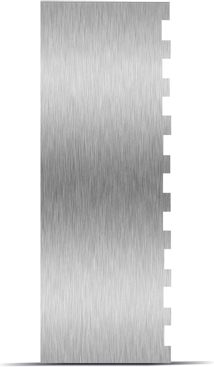 Abvsdu 9 Inch Stainless Steel Cake Scraper, Cream Cake Scraper Sided Patterned Edge Stripe Edge Smoother Scraper Cake Smoother Frosting Scraper Cake Decorating Comb for Mousse Butter Cream - Image 1