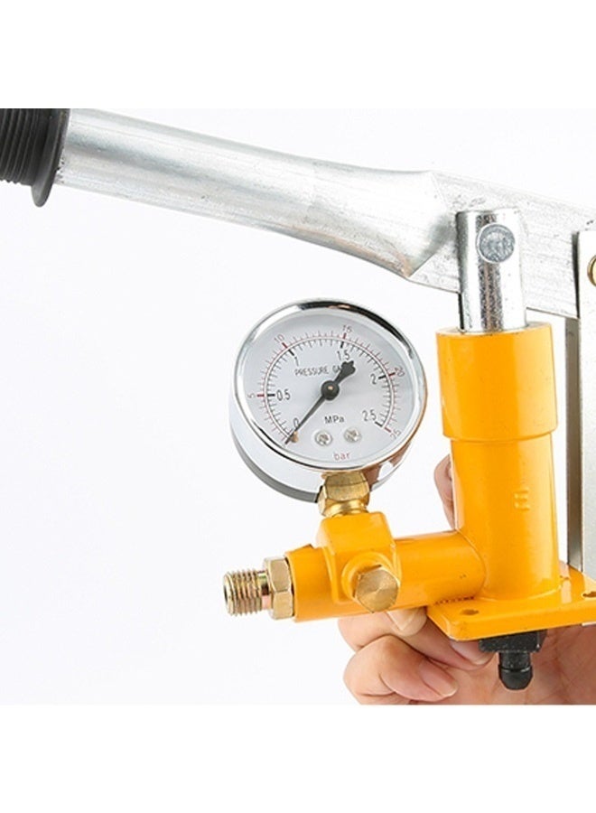 Water Pump, Manual Durable Hydraulic Yellow, Aluminum, Pipeline Tester Tool for Pressure Vessels, Pipes etc,Aluminum Water Pressure Tester With Hose Yellow/Silver 30 x 10 x 18centimeter - Image 4