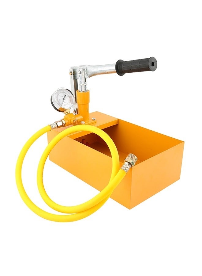 Water Pump, Manual Durable Hydraulic Yellow, Aluminum, Pipeline Tester Tool for Pressure Vessels, Pipes etc,Aluminum Water Pressure Tester With Hose Yellow/Silver 30 x 10 x 18centimeter - Image 1