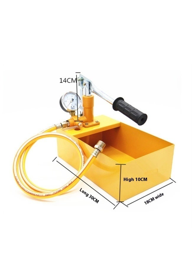 Water Pump, Manual Durable Hydraulic Yellow, Aluminum, Pipeline Tester Tool for Pressure Vessels, Pipes etc,Aluminum Water Pressure Tester With Hose Yellow/Silver 30 x 10 x 18centimeter - Image 3