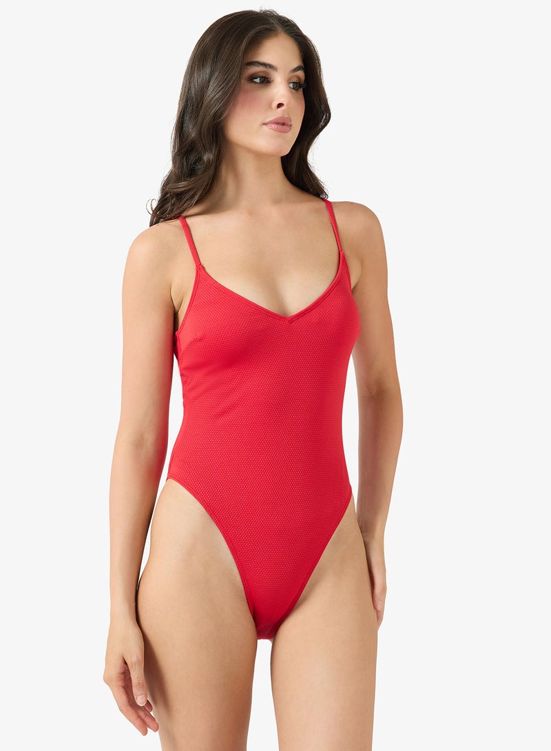 جينجر ملابس سباحة بفتحة رقبة على شكل حرف  وأشرطة - Image 4