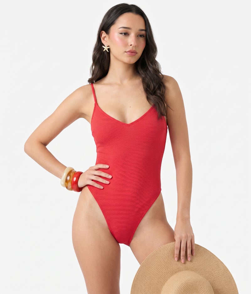 Ginger Strappy V Neck Swimsuit - Image 5