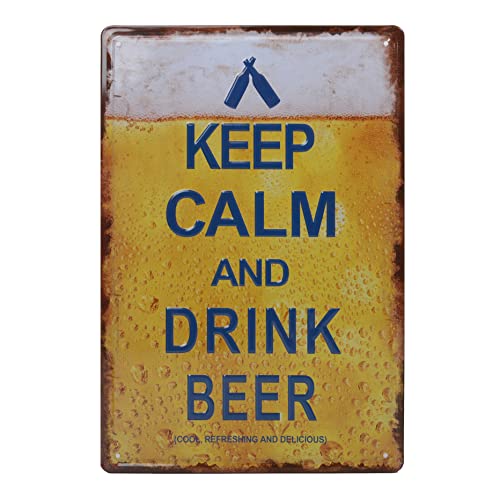 STORE 2508 Store2508 Vintage Metal Tin Sign Poster – Keep Calm & Drink Beer Bar Decoration 30x20 Cm - Image 1