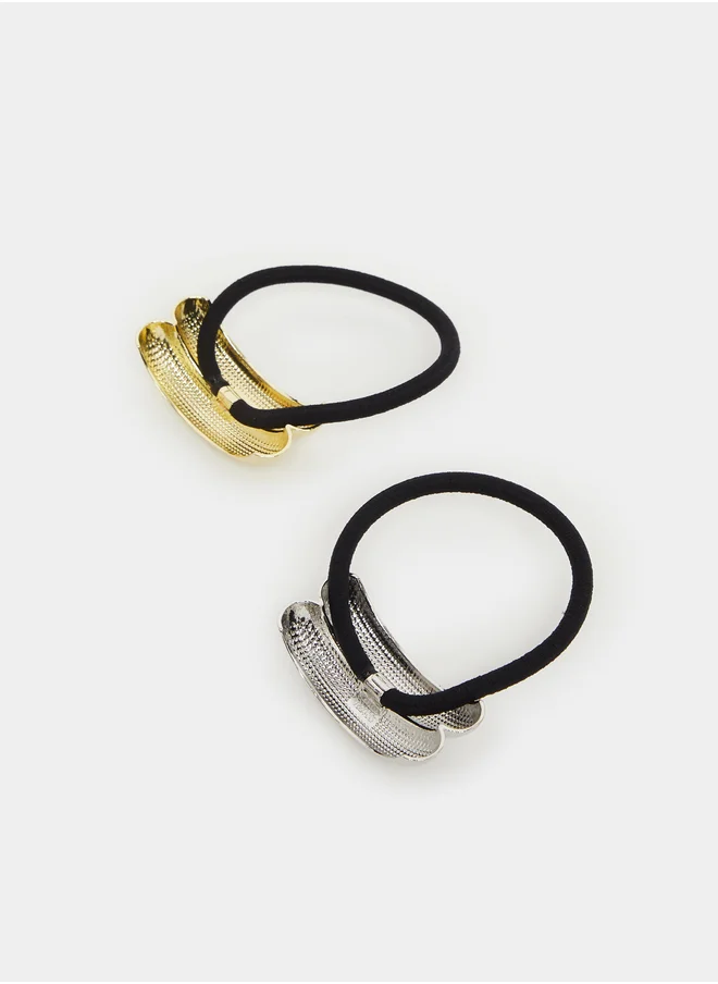 Styli Styli Set of 2 - Metal Accent Hair Tie