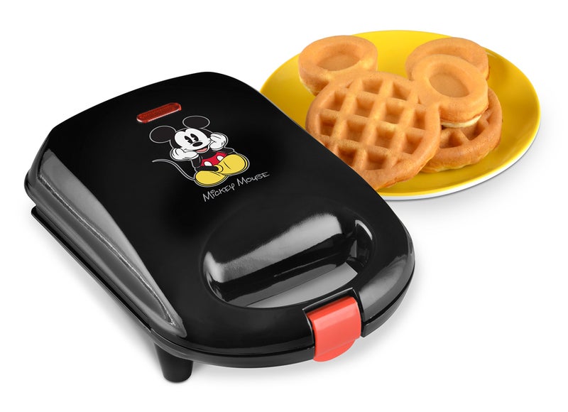 Disney Mickey Mouse Mini Waffle Maker by Select Brands - Cooks Cute Mickey Mouse Waffles - With Nonstick Coating & Non-Skid Feet - Includes Manual with Waffle Recipes - Image 1