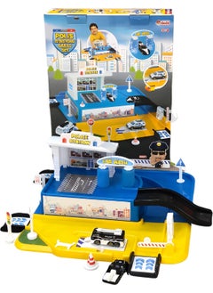 Apexma Toy Single Storey Police Station Car Garage Track Set - 2 Pieces Metal Car Vehicle Station Set - Police Garage Car Parking Track Game Set  - Image 2
