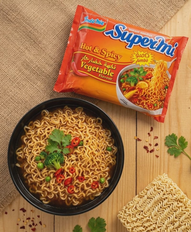 Indomie Hot & Spicy Vegetable Flavor - 10 Jumbo Pack Bundle - Image 2
