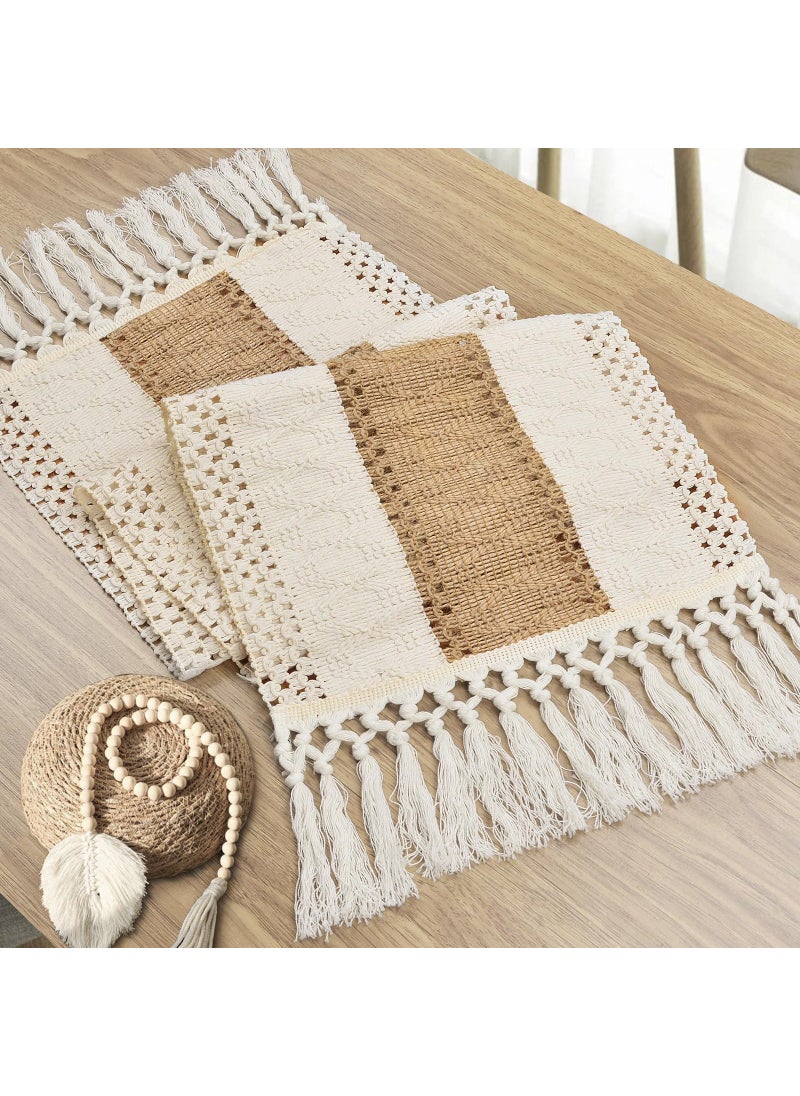 yuboo yuboo Boho Table Runner  Macrame Table Runner 36 Inches  Dresser Runner Scarf for Nightstand  Coffee Table  End Table  Dining Room  Bohemian Summer Dresser Decor  - Image 4