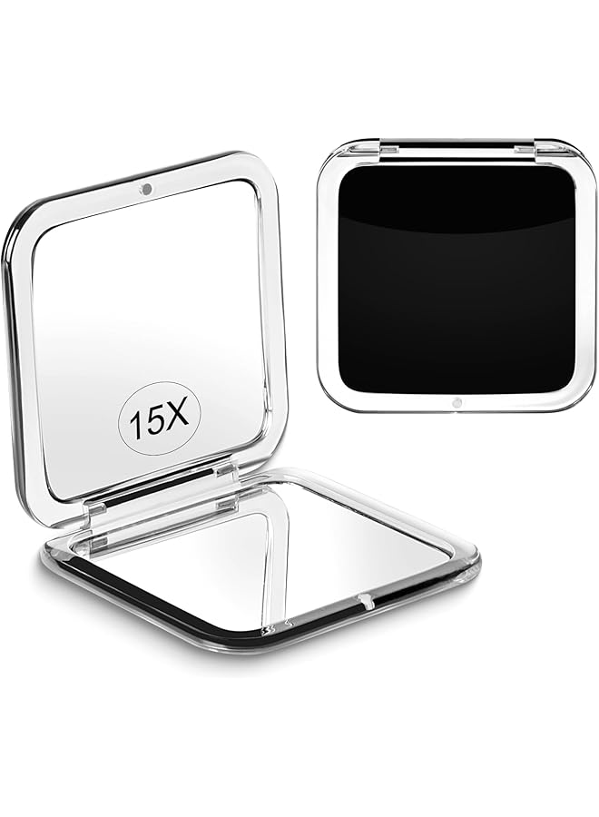 erorex Makeup Mirror Compact 15X Magnifying Makeup Mirror For Travel Sided With 15X Magnifying And 1X Mirror For Purses Square - Image 1
