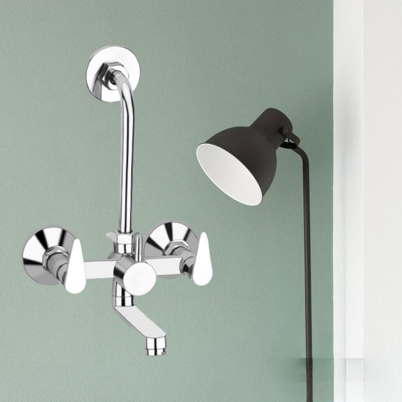 Well Set خلاط حائط نحاسي 2 في 1 مع إمكانية تركيب دش علوي وأنبوب منحني بطول 125 مم - Image 3