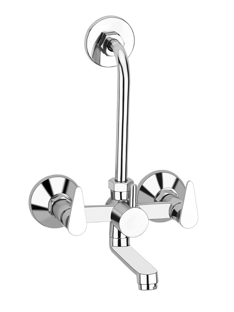 Well Set خلاط حائط نحاسي 2 في 1 مع إمكانية تركيب دش علوي وأنبوب منحني بطول 125 مم - Image 1