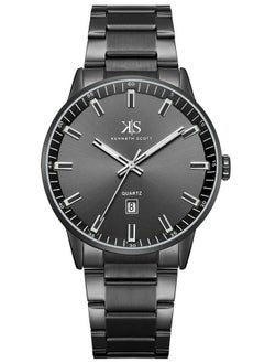 KENNETH SCOTT Kenneth Scott Men's Quartz Movement Watch, Analog Display and Stainless Steel Strap - K22010-BBBB, Black  - Image 1