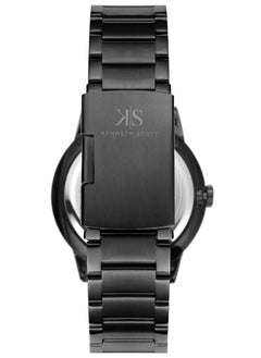 KENNETH SCOTT Kenneth Scott Men's Quartz Movement Watch, Analog Display and Stainless Steel Strap - K22010-BBBB, Black  - Image 3