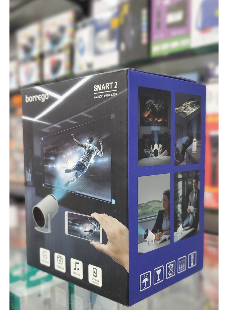 Borrego SMART2 Smart Cinema Projector, Android 13, 2GB RAM, 16GB Storage, Smartphone Screen Mirroring - Image 3