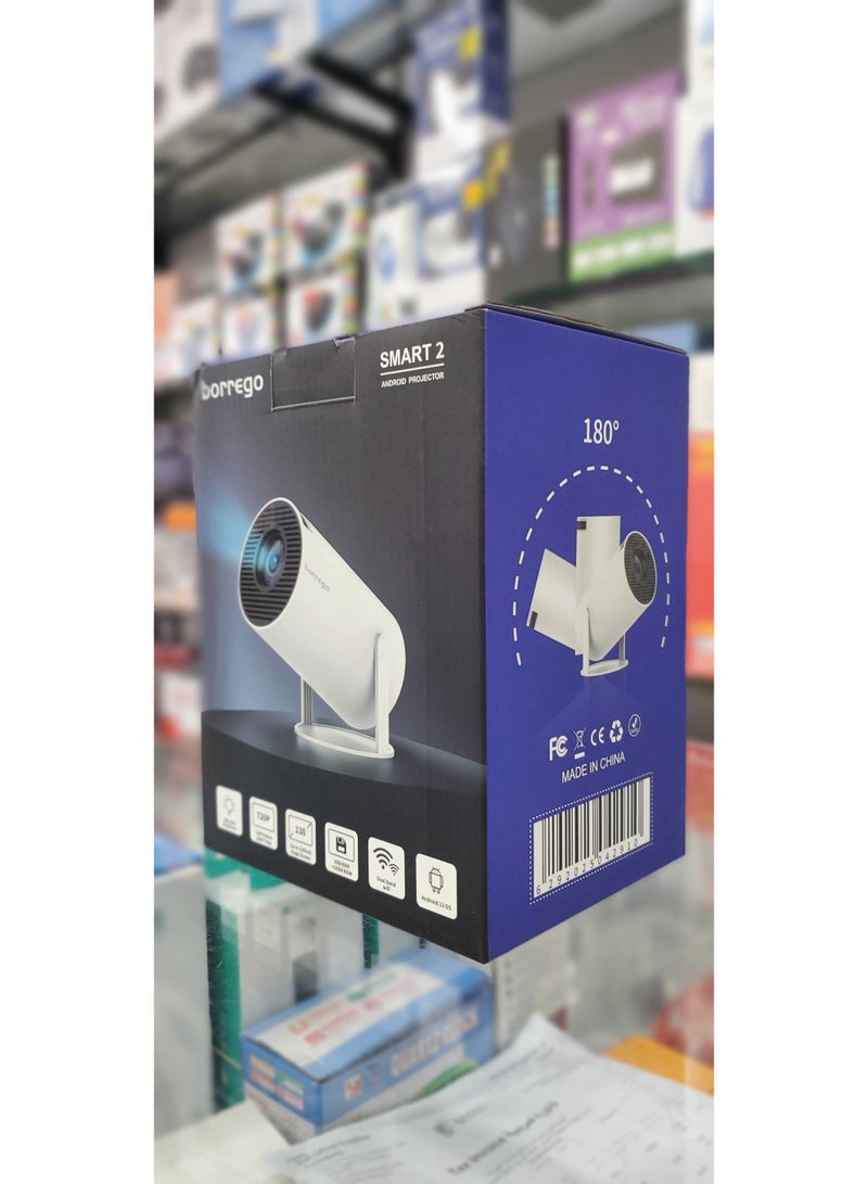 Borrego SMART2 Smart Cinema Projector, Android 13, 2GB RAM, 16GB Storage, Smartphone Screen Mirroring - Image 2